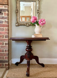 Antique Mahogany Pedestal Occasional Table, Country Hall Table