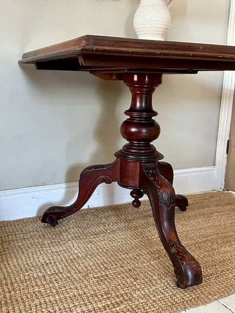 Antique Mahogany Pedestal Occasional Table, Country Hall Table