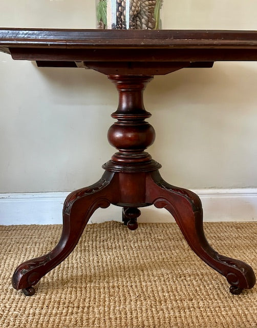 Antique Mahogany Pedestal Occasional Table, Country Hall Table