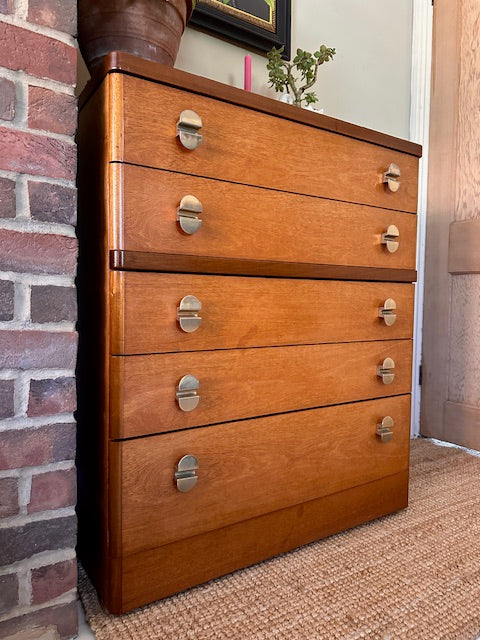 Mid Century Stag Cantata Chest Of Drawers, Tall Boy, Bedroom Furniture, Hall Console, Hall Storage, Danish, Scandi Decor