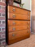 Mid Century Stag Cantata Chest Of Drawers, Tall Boy, Bedroom Furniture, Hall Console, Hall Storage, Danish, Scandi Decor