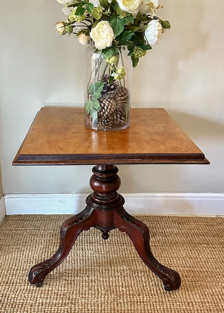 Antique Mahogany Pedestal Occasional Table, Country Hall Table