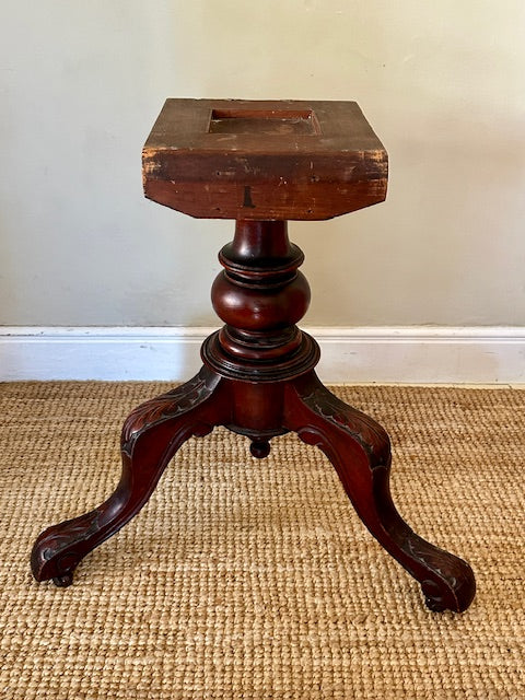 Antique Mahogany Pedestal Occasional Table, Country Hall Table