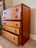Mid Century Stag Cantata Chest Of Drawers, Tall Boy, Bedroom Furniture, Hall Console, Hall Storage, Danish, Scandi Decor