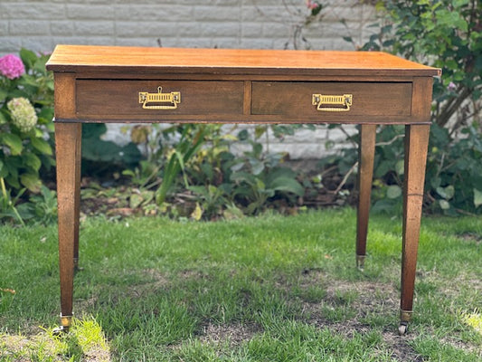 Antique Regency Style Mahogany Writing Table, Desk, Hall Console, Drop Leaf, Extendable Library Table, Sofa Console Table, Study, Living Room Furniture, Occasional Table, English Country Home Style Decor