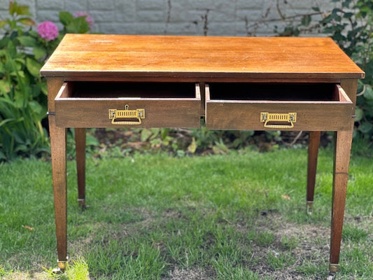 Antique Regency Style Mahogany Writing Table, Desk, Hall Console, Drop Leaf, Extendable Library Table, Sofa Console Table, Study, Living Room Furniture, Occasional Table, English Country Home Style Decor