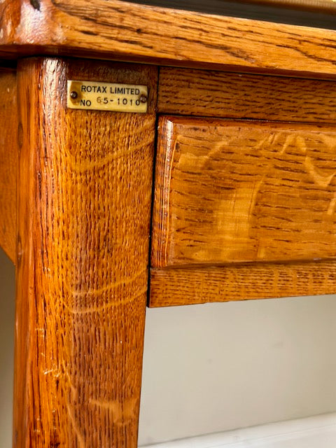 Vintage Mid Century Two Drawer Desk, Teachers Desk