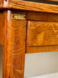 Vintage Mid Century Two Drawer Desk, Teachers Desk