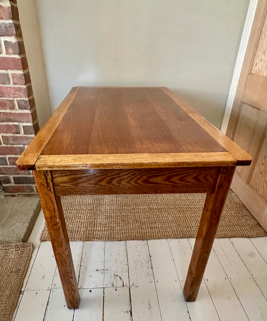 Vintage Mid Century Two Drawer Desk, Teachers Desk