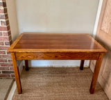 Vintage Mid Century Two Drawer Desk, Teachers Desk