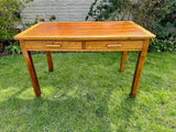 Vintage Mid Century Two Drawer Desk, Teachers Desk