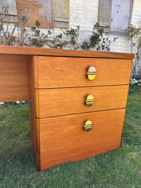 Mid Century Stag Cantata Dressing Table, Retro Bedroom Furniture, With Triple Mirror, Teak Furniture, Desk, Mid Century Modern