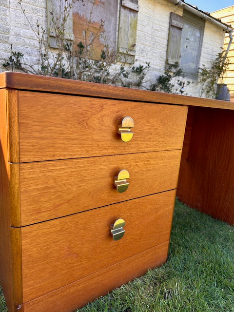 Mid Century Stag Cantata Dressing Table, Retro Bedroom Furniture, With Triple Mirror, Teak Furniture, Desk, Mid Century Modern