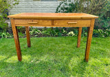 Vintage Mid Century Two Drawer Desk, Teachers Desk