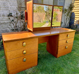 Mid Century Stag Cantata Dressing Table, Retro Bedroom Furniture, With Triple Mirror, Teak Furniture, Desk, Mid Century Modern