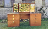 Mid Century Stag Cantata Dressing Table, Retro Bedroom Furniture, With Triple Mirror, Teak Furniture, Desk, Mid Century Modern