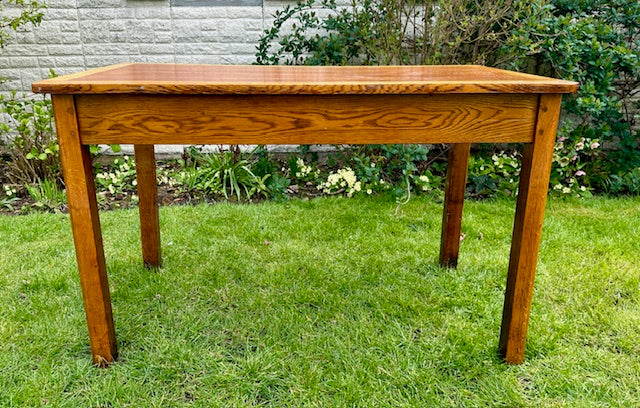 Vintage Mid Century Two Drawer Desk, Teachers Desk
