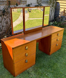 Mid Century Stag Cantata Dressing Table, Retro Bedroom Furniture, With Triple Mirror, Teak Furniture, Desk, Mid Century Modern