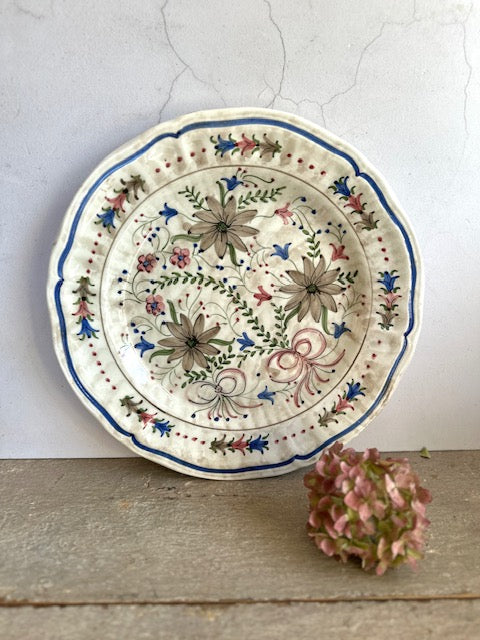 Large Vintage Hanging Wall Hanging Plate, Decorative Ceramic Plate, Folk, Hand Painted Pottery, Gallery Wall Decor, Colourful Home Decor, Ready To Hang