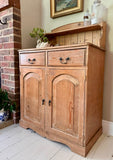 Vintage Antique Pine Side Board, Narrow, Kitchen Storage, Small Hall Console, Dining Room Furniture, Living Room, Bathroom Cabinet