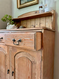 Vintage Antique Pine Side Board, Narrow, Kitchen Storage, Small Hall Console, Dining Room Furniture, Living Room, Bathroom Cabinet