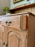 Vintage Antique Pine Side Board, Narrow, Kitchen Storage, Small Hall Console, Dining Room Furniture, Living Room, Bathroom Cabinet
