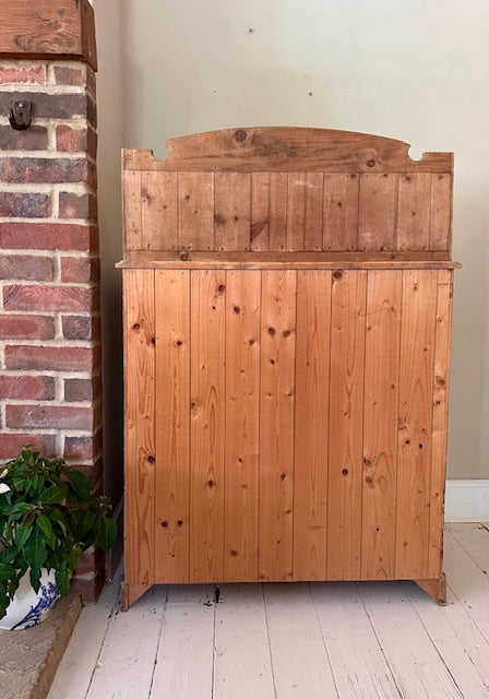 Vintage Antique Pine Side Board, Narrow, Kitchen Storage, Small Hall Console, Dining Room Furniture, Living Room, Bathroom Cabinet