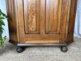 Antique Solid Oak Single Art Deco Wardrobe, Hall Robe, Tall Boy, Entryway Furniture, Vintage Wooden Coat Cupboard, Hall Storage, Bedroom Furniture