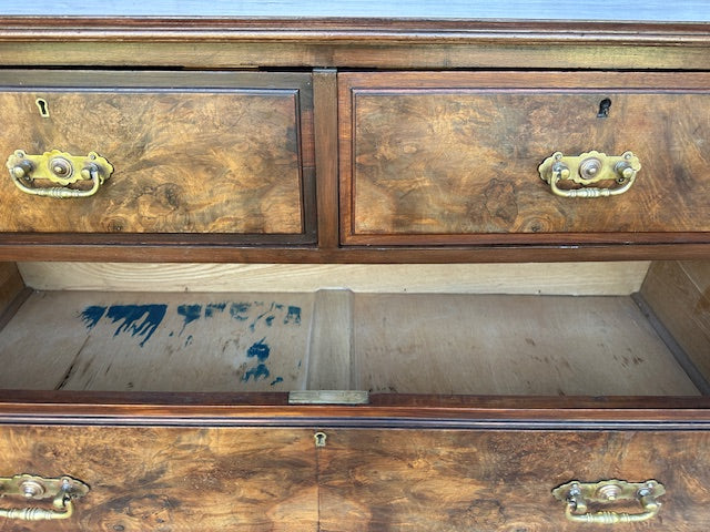 Antique Georgian Burr Walnut Chest Of Drawers | Walnut Chest | English Country Furniture
