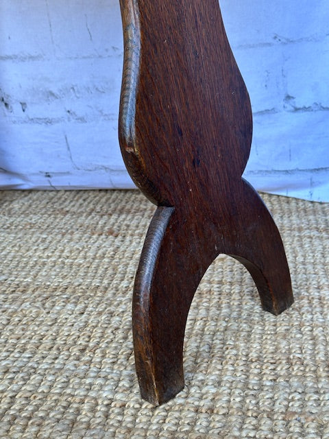 Antique Oak Lamp Table | Occasional Table | Wooden Primitive Stool