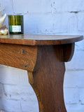 Antique Oak Lamp Table | Occasional Table | Wooden Primitive Stool