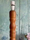 Vintage, Tall Wooden Table Lamp, Wood Turned Lamp Base, Handmade, Without Shade, Bedside Lamp, Rustic Console Home, Cottagecore Decor