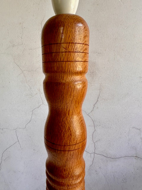 Vintage, Tall Wooden Table Lamp, Wood Turned Lamp Base, Handmade, Without Shade, Bedside Lamp, Rustic Console Home, Cottagecore Decor