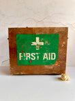 Vintage Wooden First Aid Box, Large Wall Mountable Medicine Cabinet, Medical Kit, Collectible, Display, Prop, Cottagecore, Home Decor