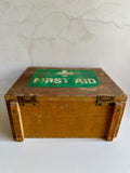 Vintage Wooden First Aid Box, Large Wall Mountable Medicine Cabinet, Medical Kit, Collectible, Display, Prop, Cottagecore, Home Decor