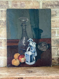 Vintage Still Life Painting, Signed Original Canvas Artwork