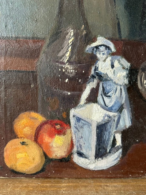 Vintage Still Life Painting, Signed Original Canvas Artwork