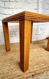Vintage Faux Bamboo Coffee Table With Glass Top