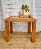 Vintage Faux Bamboo Coffee Table With Glass Top