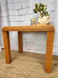 Vintage Faux Bamboo Coffee Table With Glass Top
