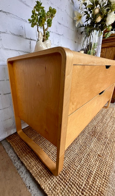 Vintage IKEA Anes Birch, Two Drawer Chest Of Drawers, Designed By Elen Johansson, Hall Console, Bedroom Furniture, Media Unit, Living Room Decor, Modern Scandi, Danish Inspired