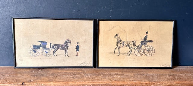 A Pair Of Antique Lithographs By Henry Thomas Alken, Hand Painted, English Antiques, Framed Original Art Work, Gallery Wall Decor, Country Home