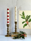 Pair Of Brass Decorative Candlesticks, Candle Holders, Christmas Tableware, Mantlepiece