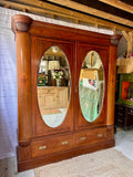 Antique Large Wardrobe With Mirrors, Armoire, Wooden Wardrobe, Vintage Bedroom Furniture, Bedroom Storage, English Antiques, English Country Home Decor