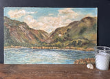 Vintage Landscape Oil Painting On Board, Seascape, Signed Artwork, Nature Inspired, Hanging Gallery Wall Art, Kitchen Shelf Art