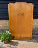 Vintage Art Deco Gentleman's Wardrobe, Bedroom Furniture, Coat Cupboard, Large, Double, Antique Wardrobe, Birds Eye, Maple Wood, Hall Storage, Closet, Amourie, English Country Decor