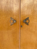 Vintage Art Deco Gentleman's Wardrobe, Bedroom Furniture, Coat Cupboard, Large, Double, Antique Wardrobe, Birds Eye, Maple Wood, Hall Storage, Closet, Amourie, English Country Decor