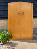 Vintage Art Deco Gentleman's Wardrobe, Bedroom Furniture, Coat Cupboard, Large, Double, Antique Wardrobe, Birds Eye, Maple Wood, Hall Storage, Closet, Amourie, English Country Decor