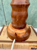 Vintage Wooden Lamp Base, Small Bedside Lamp, Chunky Table Lamp, Hand Crafted, Wood Turned, Without Shade, Cottagecore Decor, Rustic Decor