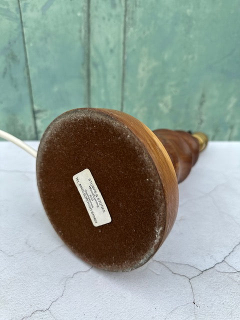 Vintage Wooden Lamp Base, Small Bedside Lamp, Chunky Table Lamp, Hand Crafted, Wood Turned, Without Shade, Cottagecore Decor, Rustic Decor